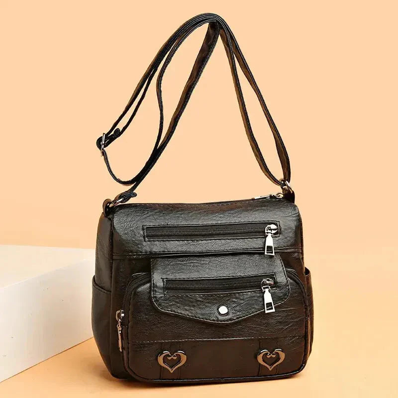 Women's shoulder bag | Multiple zipper
