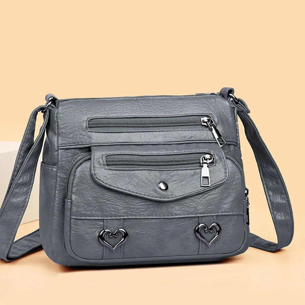 Women's shoulder bag | Multiple zipper
