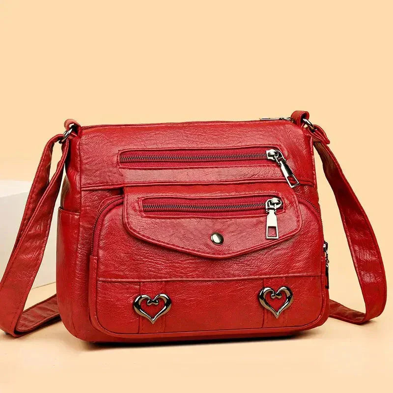 Women's shoulder bag | Multiple zipper