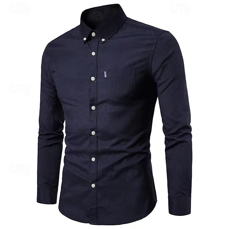 James Men's Casual Button Down Shirt With Chest Pocket For Everyday Comfort By TrendAura
