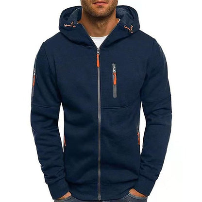 Men's Hooded Zip Sweatshirt With Full Zip Front And Adjustable Hood Soft Breathable Fabric For Everyday Comfort