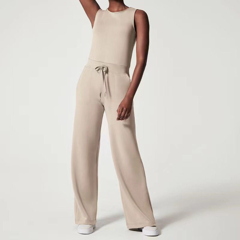 Women's Jumpsuit with Adjustable Straps and Wide Legs - TrendAura