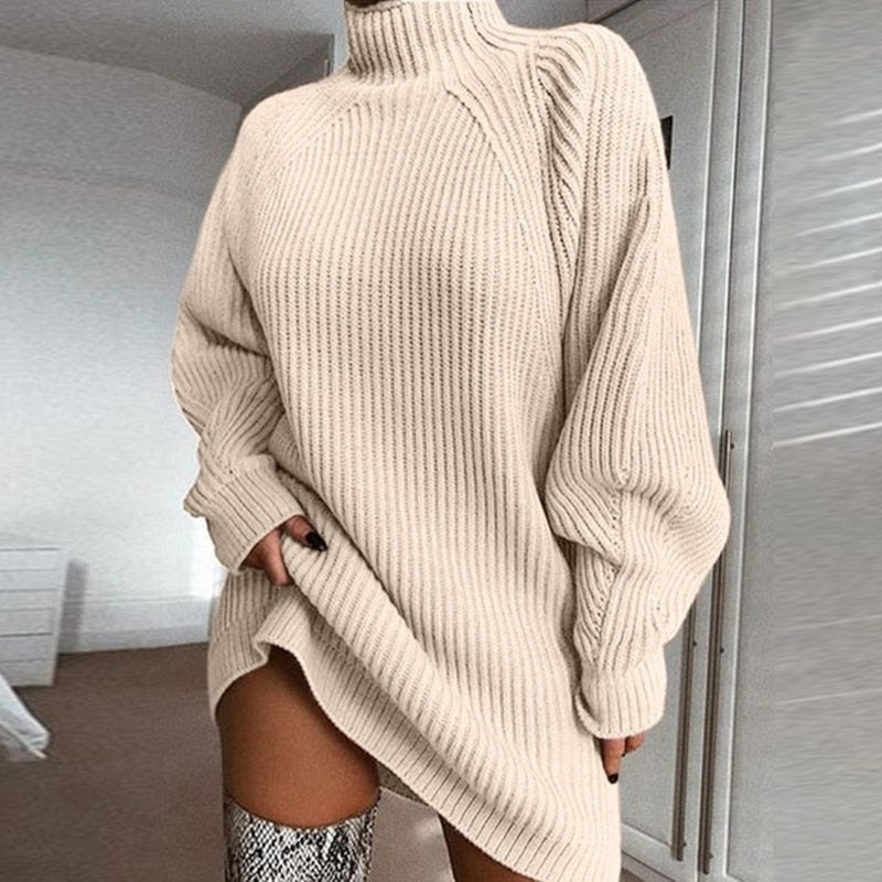 Women's Chunky Knit Jumper Dress | Midi