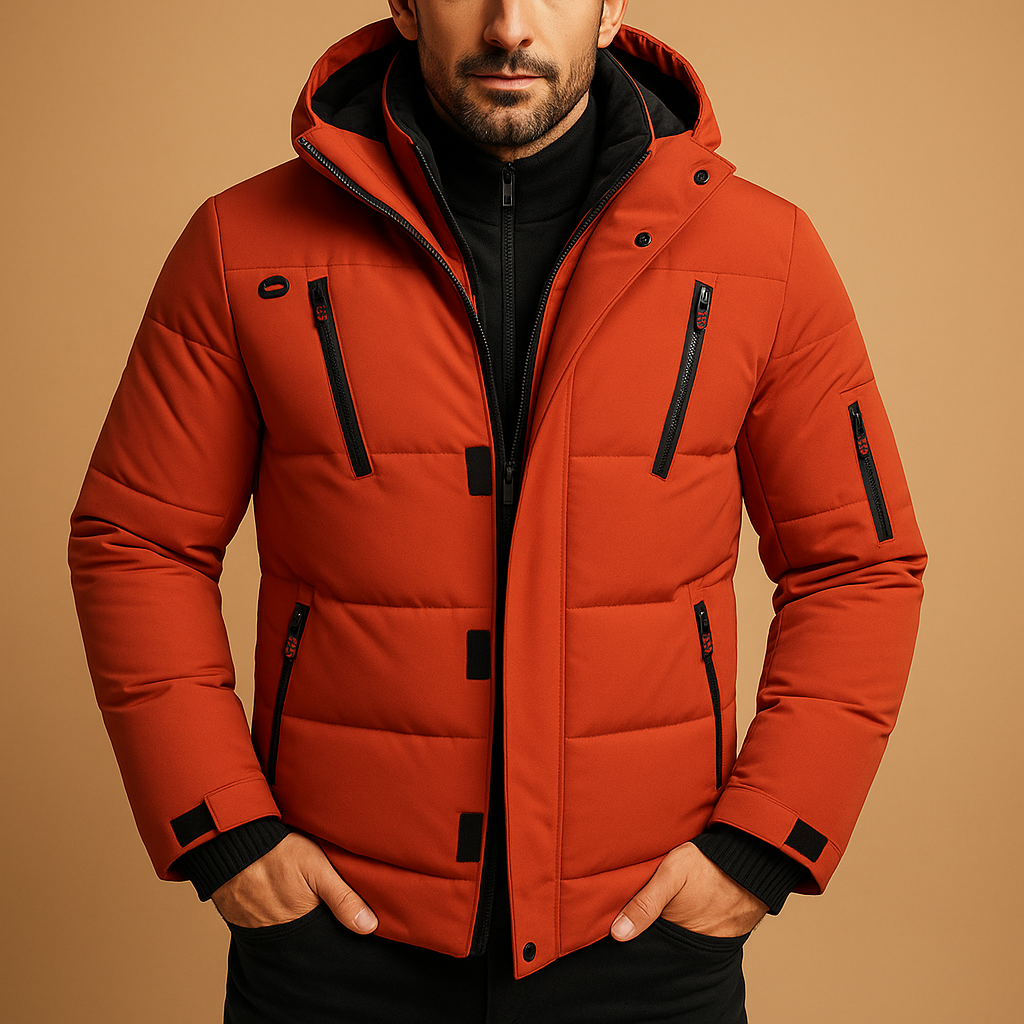 Waterproof winter jacket with warm lining for men