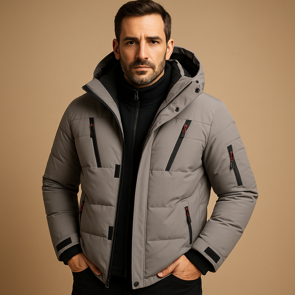 Waterproof winter jacket with warm lining for men