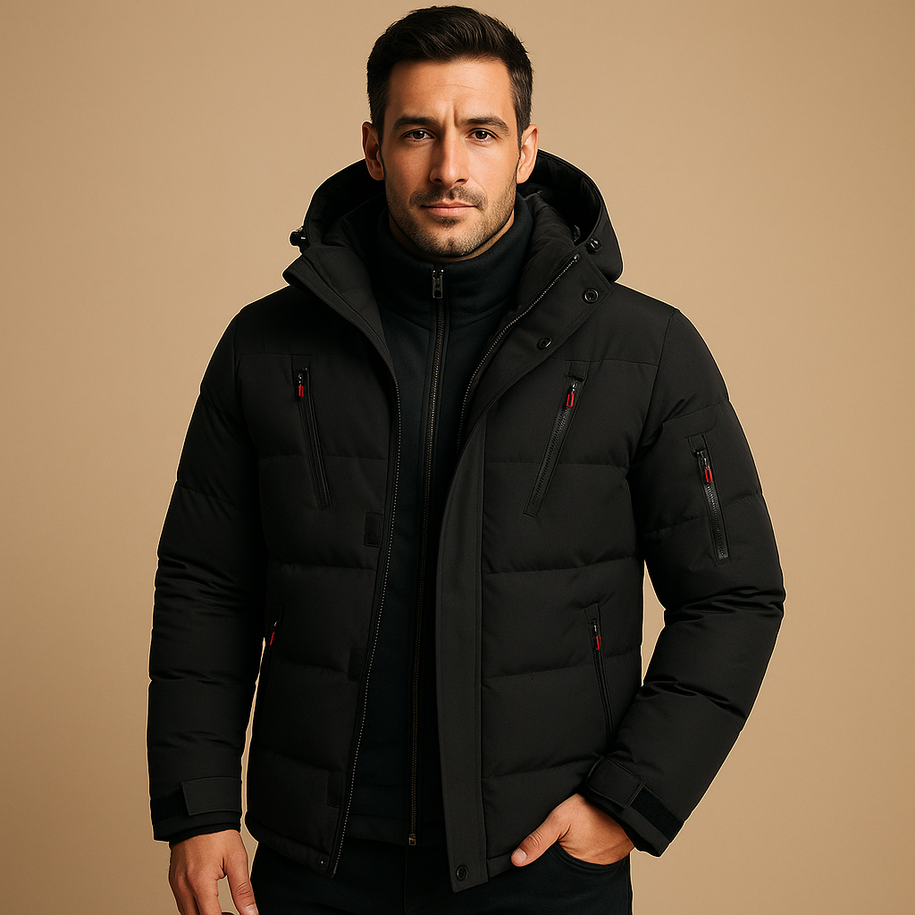 Waterproof winter jacket with warm lining for men