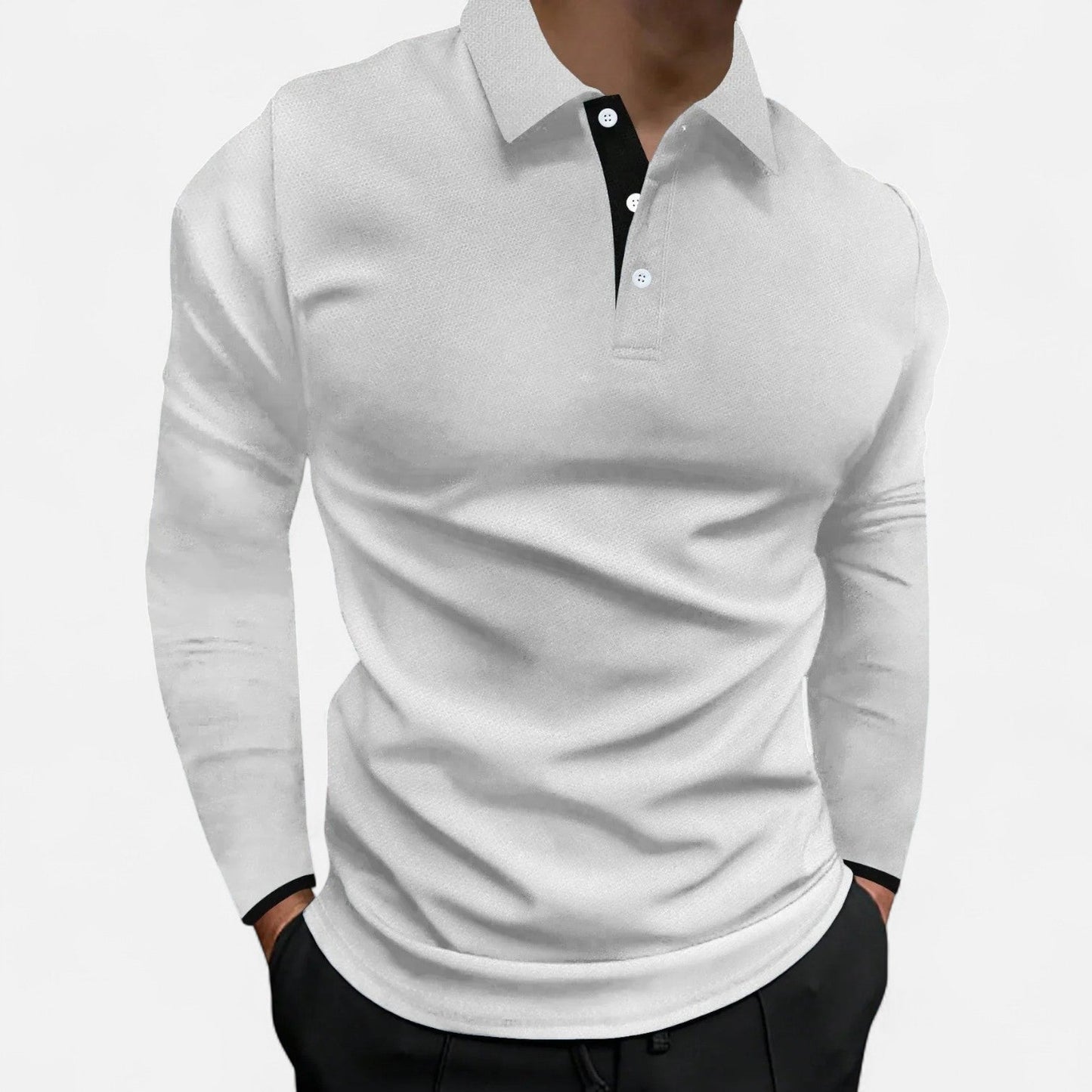 Ancienne Monde | Long Sleeve Polo for Men – Comfortable Elegance for Autumn and Business Casual
