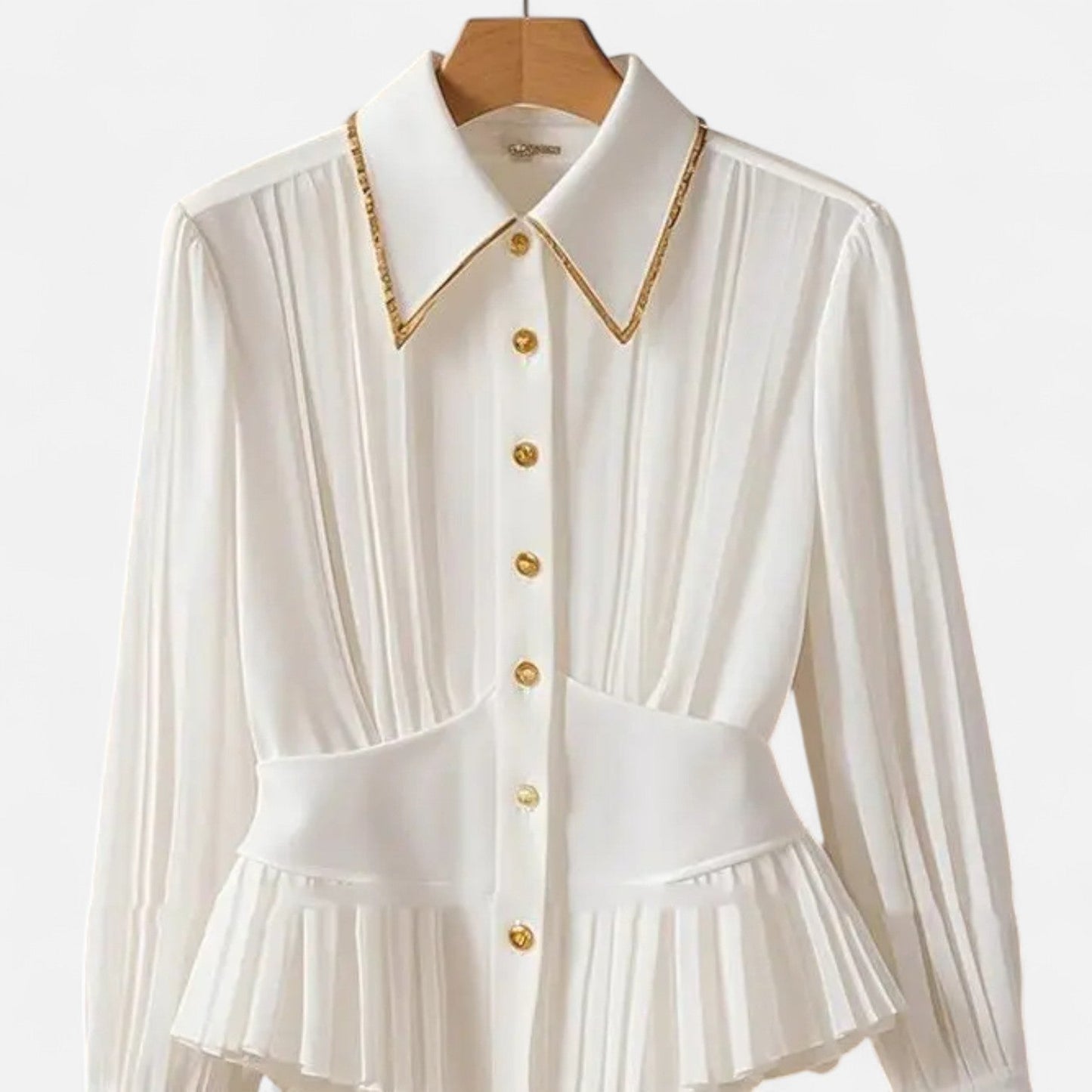 Ancienne Monde | Pleated Blouse Inspired by Hepburn for Women – French Elegance