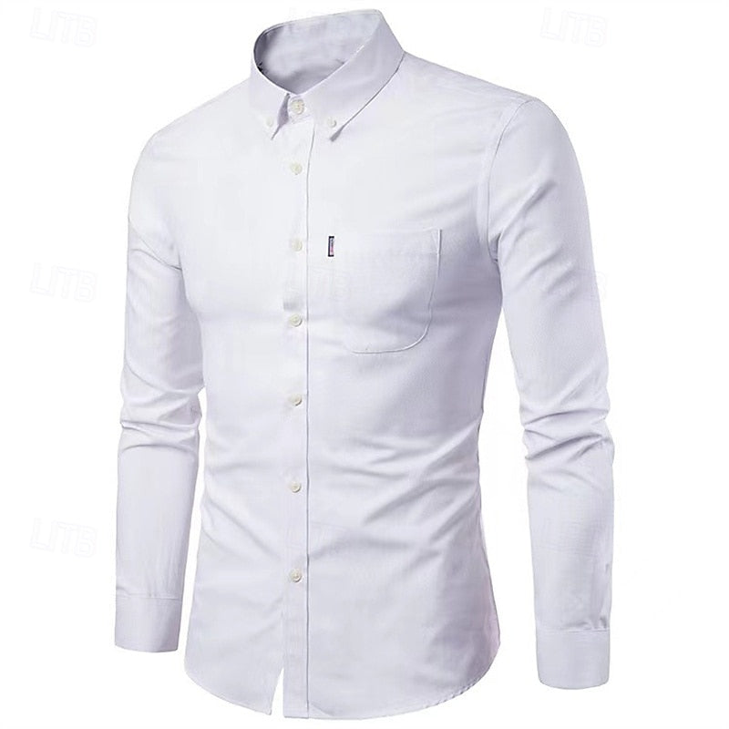 James Men's Casual Button Down Shirt With Chest Pocket For Everyday Comfort By TrendAura