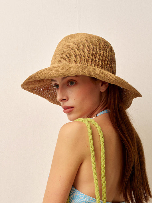 Wide Brim Straw Sun Hat - TrendAura