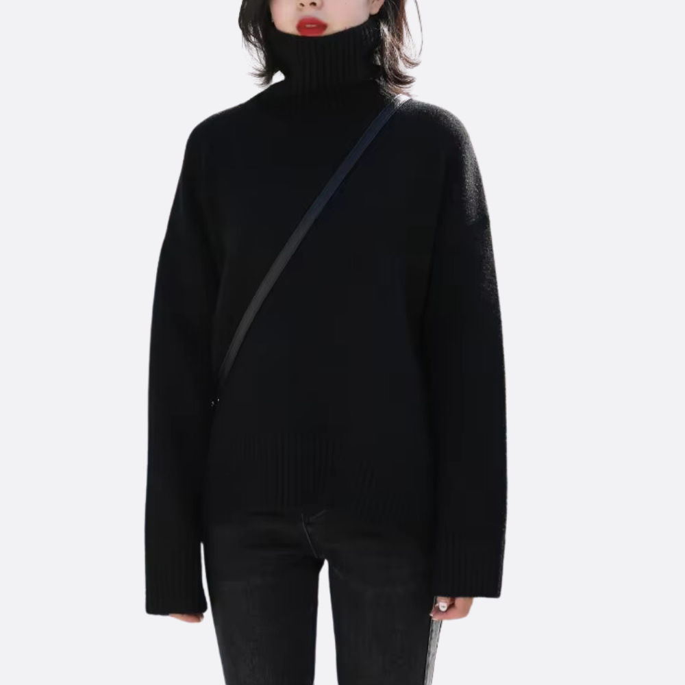 Léonie Soft Cozy Turtleneck Knit Sweater For Women Warm Autumn Winter Layering Essentials