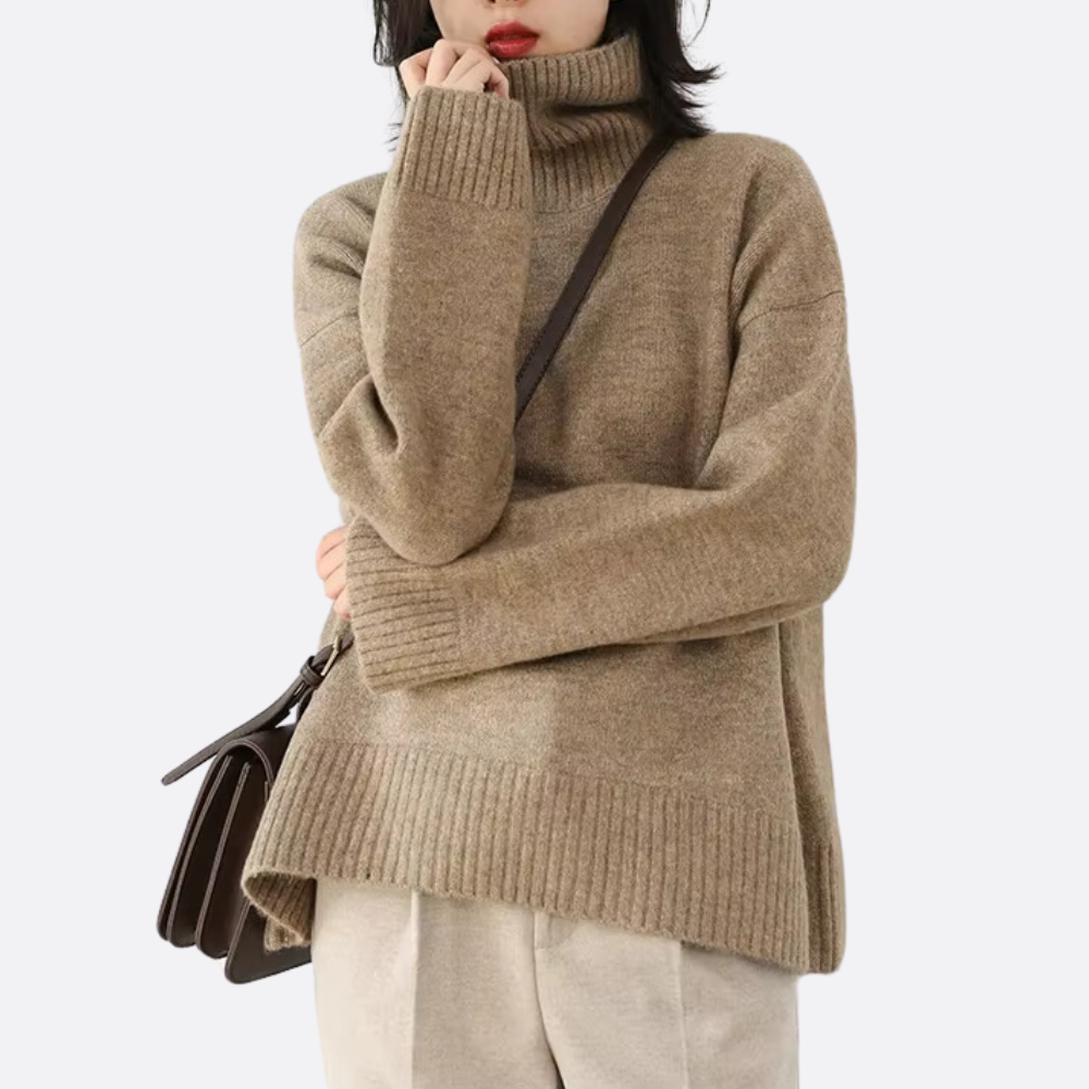 Léonie Soft Cozy Turtleneck Knit Sweater For Women Warm Autumn Winter Layering Essentials