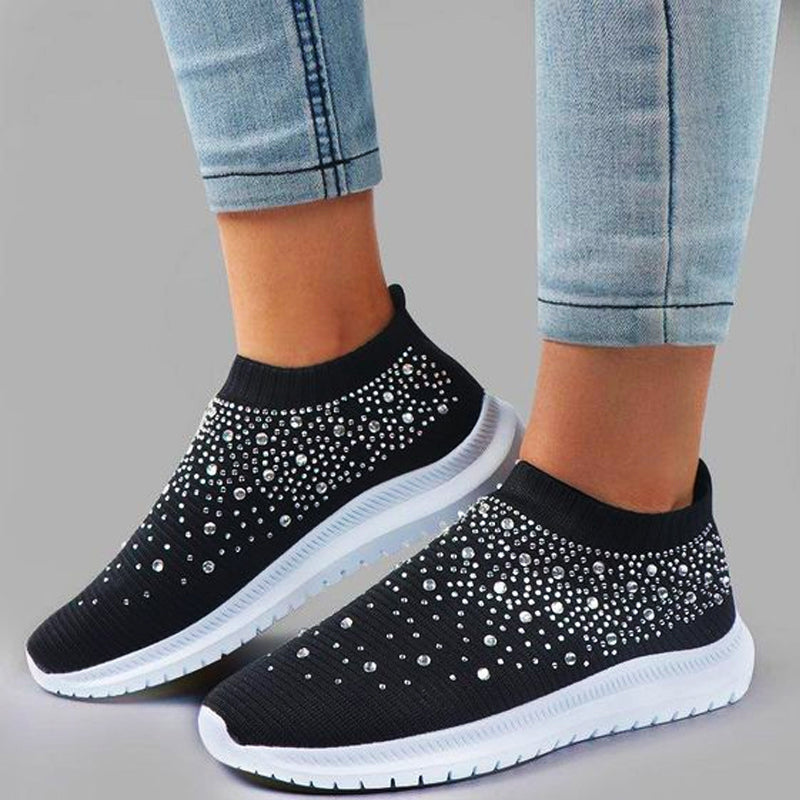 Orthopedic Slip On Sneakers For Women With Arch Support And Cushioned Knit Upper