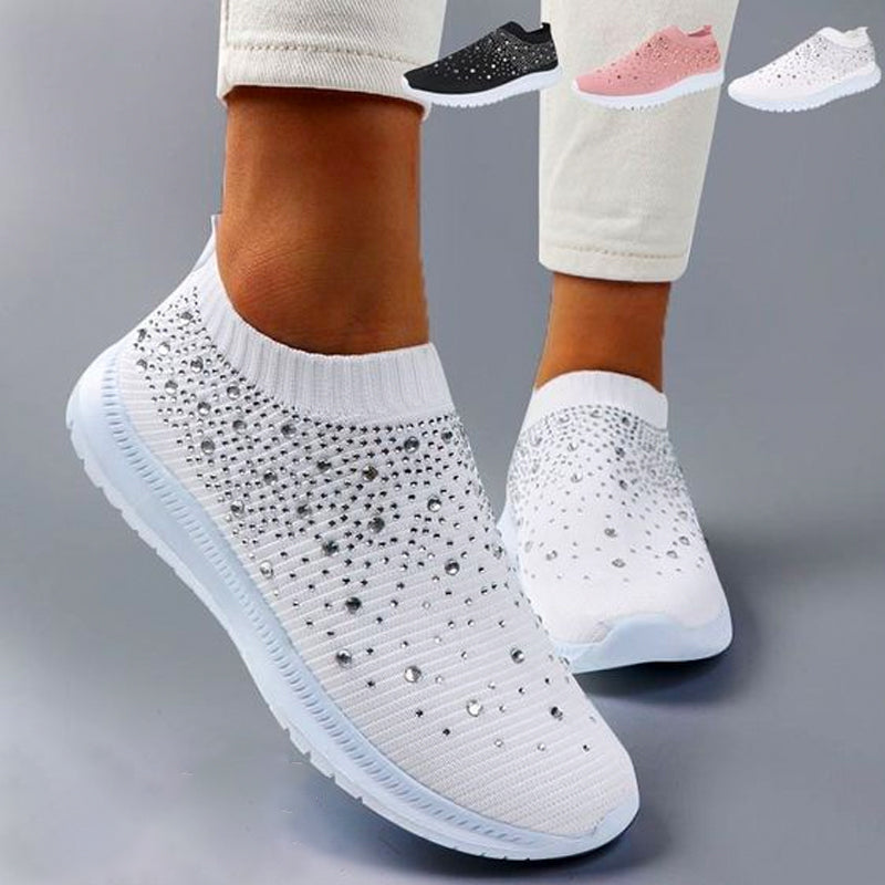 Orthopedic Slip On Sneakers For Women With Arch Support And Cushioned Knit Upper