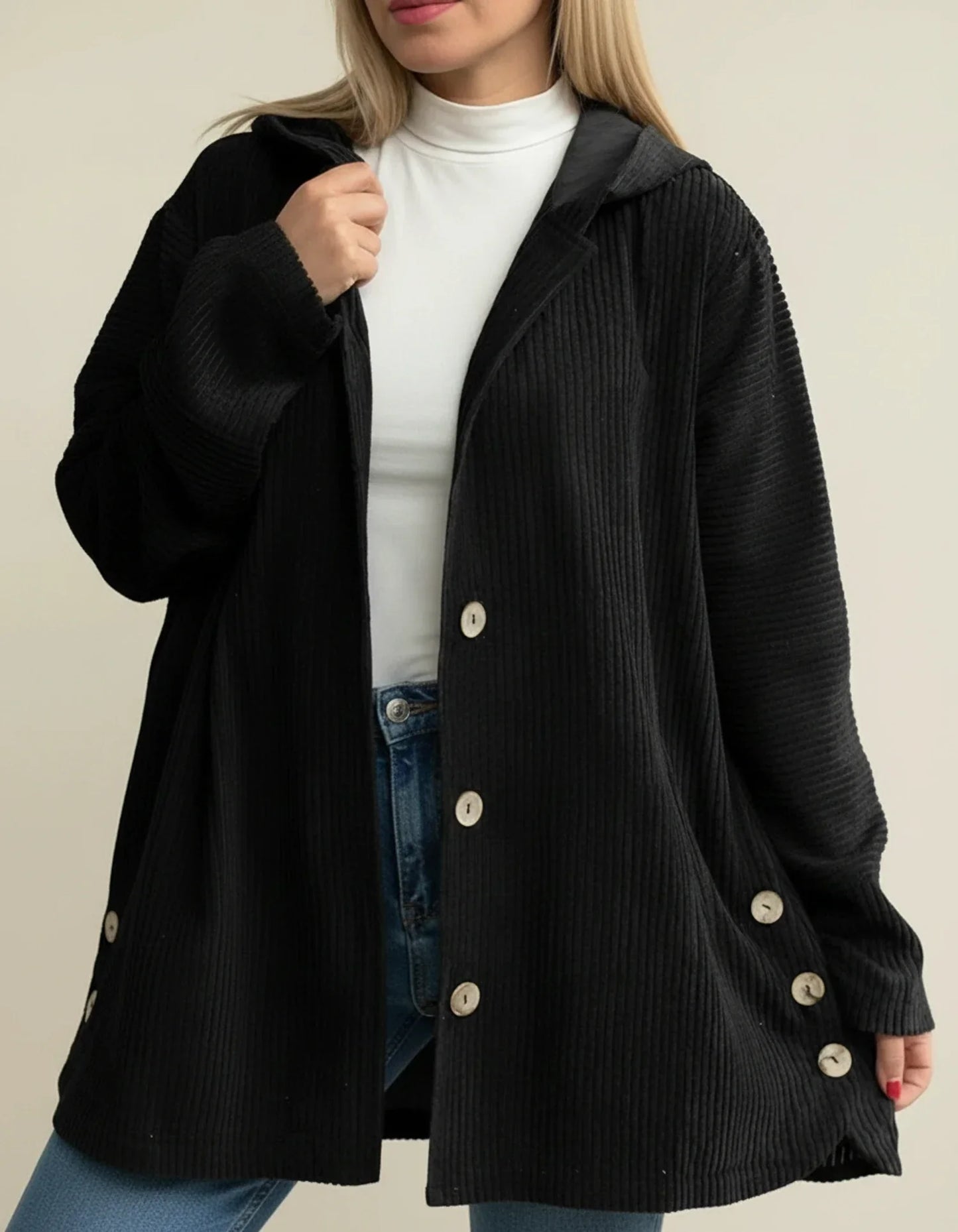 Women's Hooded Mid-Length Jacket