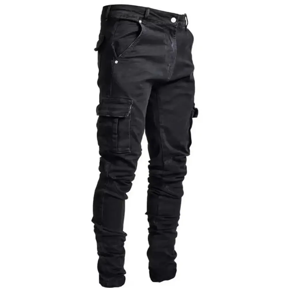 Xander Denim Cargo Jeans Slim Fit Light Wash Denim with Cargo Pockets Waylynn Collection