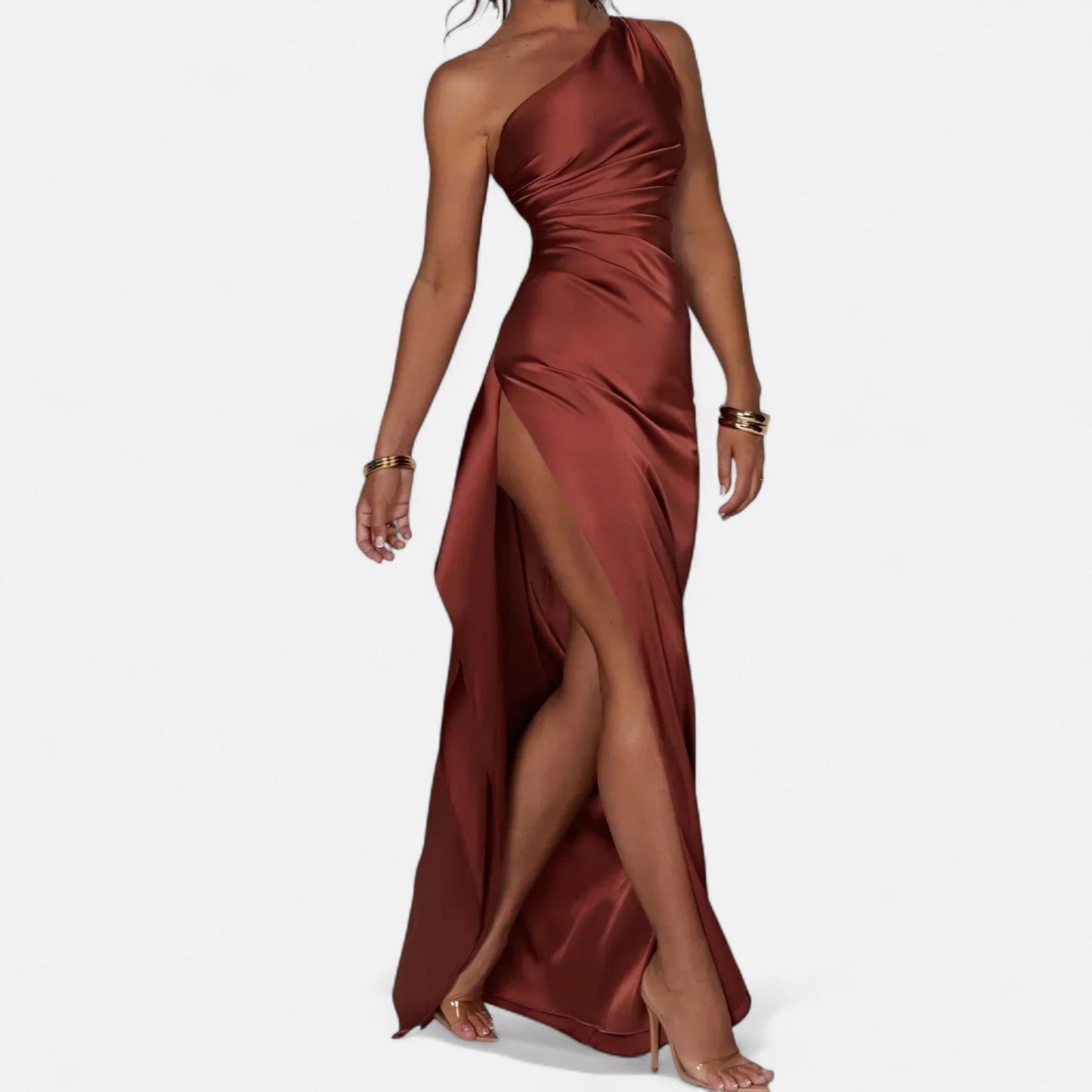Ancient World | Asymmetric Long Dress for Women – Sculptural Silhouette, Natural Movement
