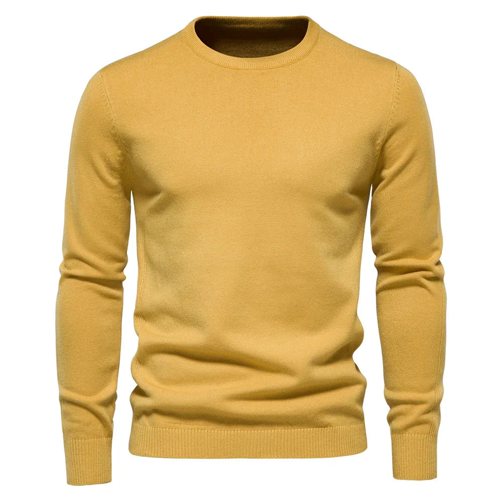 Mens Knit Jumper With Soft Knit Comfort For Casual Layering And Everyday Wear Ideal For Autumn Winter