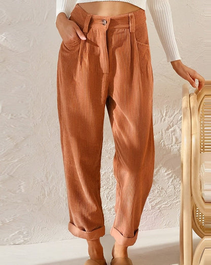 Beatrix | Elegant Cord Trousers for Women with High Waist